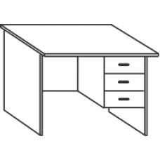 Стол письменный с 3 ящиками